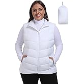 MoFiz Womens Plus Size Puffer Vest Packable Quilted Puffy Vest Lightweight Winter Outerwear Vests for Hiking Vacation