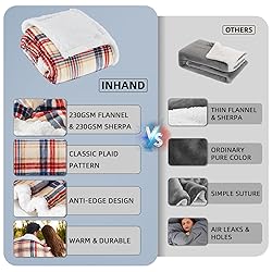 inhand Sherpa Throw Blanket Family-Friendly Brown