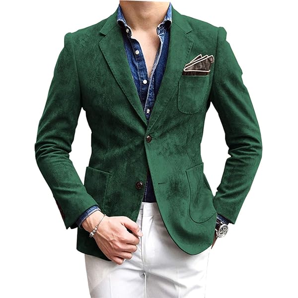 Men's Casual Blazer Notch Lapel Suede Single Breasted Jacket Men's Casual Blazer Notch Lapel Suede Single Breasted Jacket