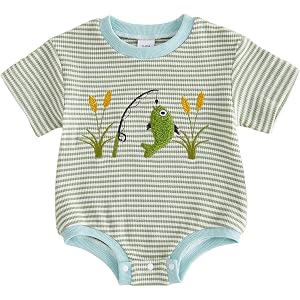Lucikamy Newborn Baby Boy Girl Romper Bodysuit Cute Infant Summer Clothes | Baby Summer Romper,Baseball/Duck/Fish/Golf/Dinosa