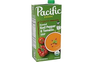 Pacific Foods Organic Roasted Red Pepper and Tomato Soup, 32 oz Carton
