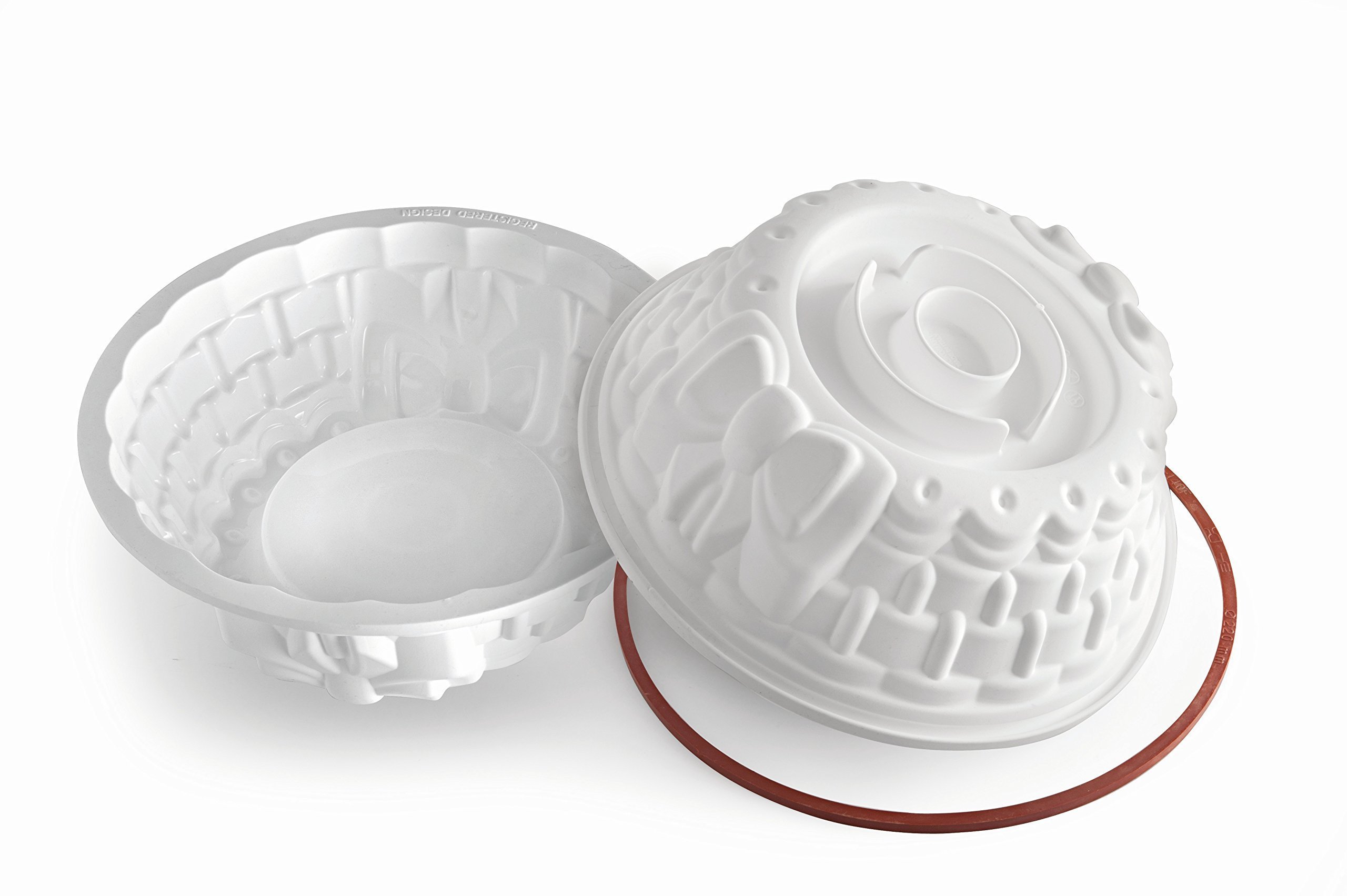 Silikomart | Silicone Mould Happy Love, Non-Stick, Pack of 1 Cake Mould, 4 Cavities, 60 x 62,5 mm, h 34 mm, Made in Italy