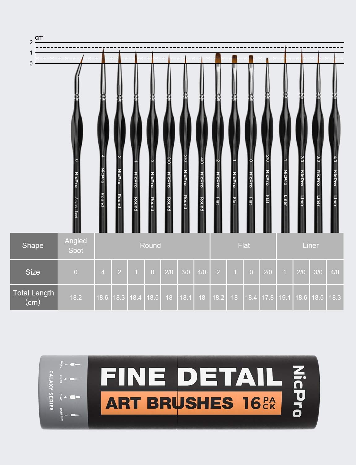 Nicpro 16PCS Miniature Paint Brushes - Image 3
