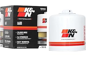 K&N Premium Oil Filter: 20,000 Mile Engine Protection with Wrench Off Nut: Compatible with Select 1991-2023 CHEVROLET/DODGE/FORD/LINCOLN (See Product Description for Select Models), HP-2010