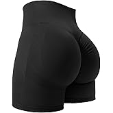 YEOREO Women High Waist Workout Yoga Gym Smile Contour Seamless Cycling Shorts