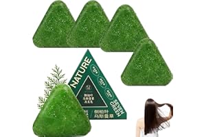 Nature Triangle Shampoo Bar,Nature Seven Green Soap Shampoo,Scalp care, Calming & Strengthens Hair, for All Hair Types (5pcs)