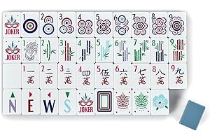 4 Layer Mahjong Tiles, 160 Acrylic American 4 Layer Mahjong Tile Setwith Exquisite Carrying Bag, Portable Western Mah Jongg S
