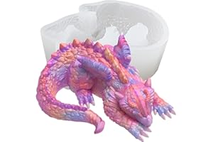 KAKIWYHHH Sleeping Magic Dragon 3D Epoxy Resin Silicone Mold for Fondant Sugar Craft, Cake Topper Decorating, Polymer Clay, Plaster