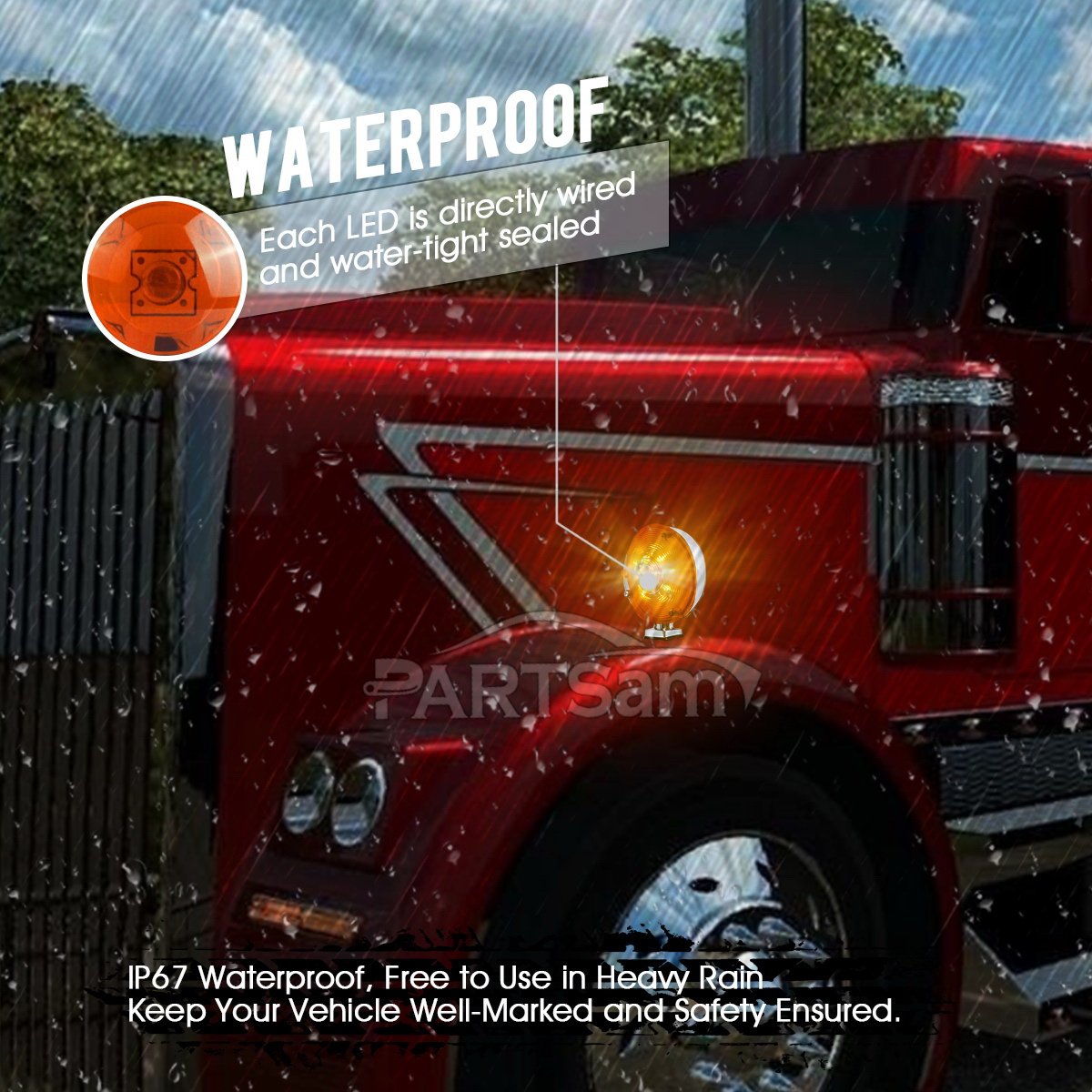 Car Led Lights Canadian Tire, Amazon Com Partsam 4 Inch Round Double Face Star Led Pedestal Light 24 Led Amber Lens 12v Turn Signal Park Parking Lights Replacement For, Car Led Lights Canadian Tire