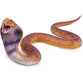 SIENON Realistic Fake Snakes Toy Soft Rubber Snake Figure Garden Snake Scare Birds and Squirrels, Cobra Action Model Snake To
