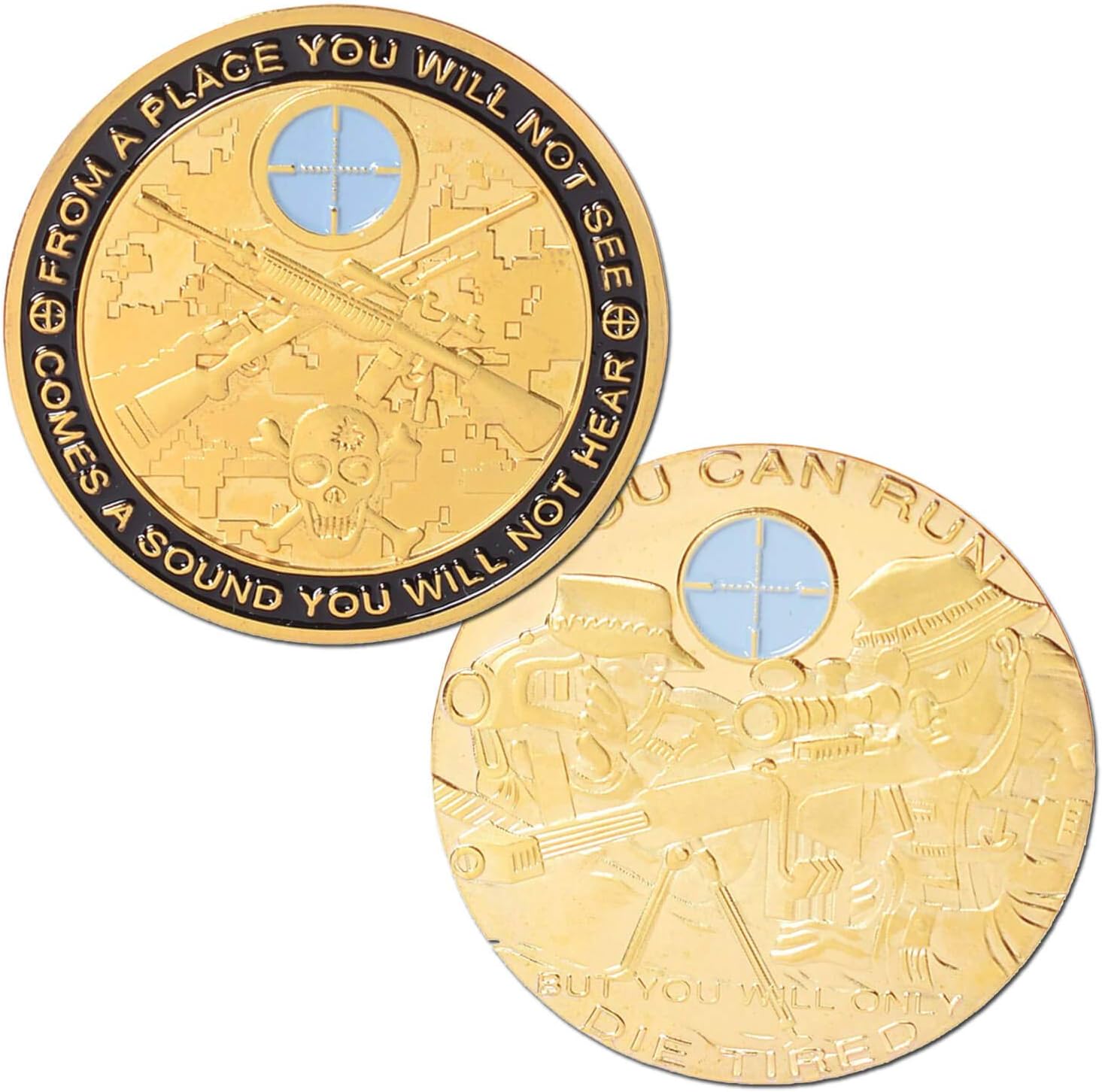 USA Army Sniper Gold-Plated Challenge Coin Collector's Medallion, Jewelry Quality