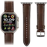 Belemay Handcrafted Full-Grain Vegetable-Tanned Leather Bands Compatible with Band for Apple Watch Ultra3/2/1 Series 11/10/9/8/7/6/5/4/3/2/1/SE3/SE2/SE/ - 38mm/42mm/42mm/44mm/45mm/46mm/49mm