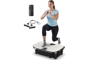 FEIERDUN Vibration Plate Exercise Machine, 400 LBS Capacity Vibration Plate for Lymphatic Drainage, Max Space for Whole-Body Workout & Relaxation at Home