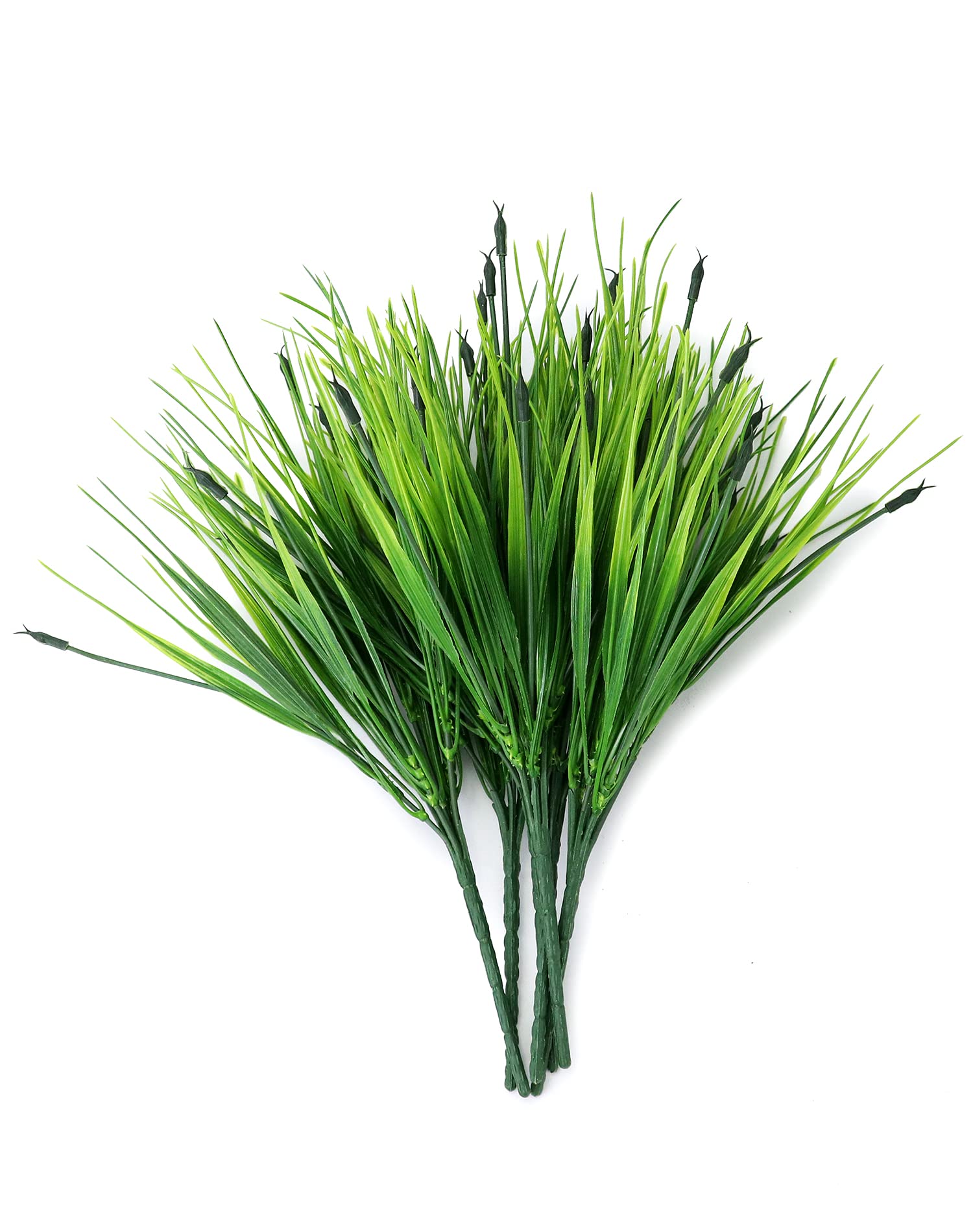 QWORK® 6PCS Artificial Plants Greenery Plastic Fake Grass for Outdoor Indoor Garden Office Balcony Wedding Party Decoration