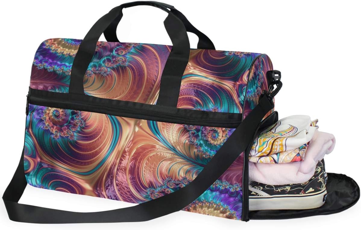 Gym Bag Wonderful Abstract Mandala Large Duffle Weekender Bag for Women Men Travel Overnight