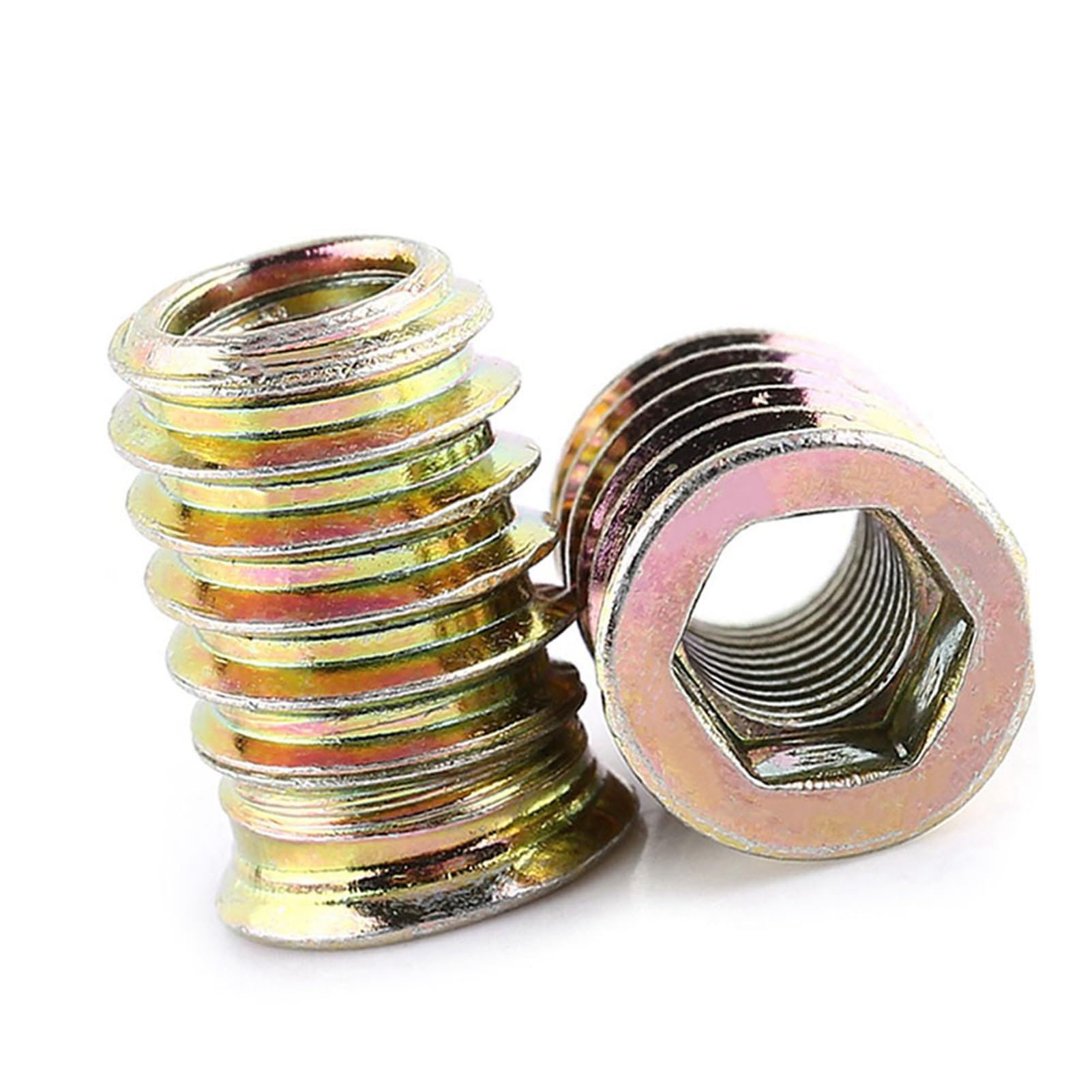 FTVOGUE 20pcs Inside Hex Socket Drive Head Screw Carbon Steel Insert Nuts Threaded for Wood Furniture (M8*20mm)