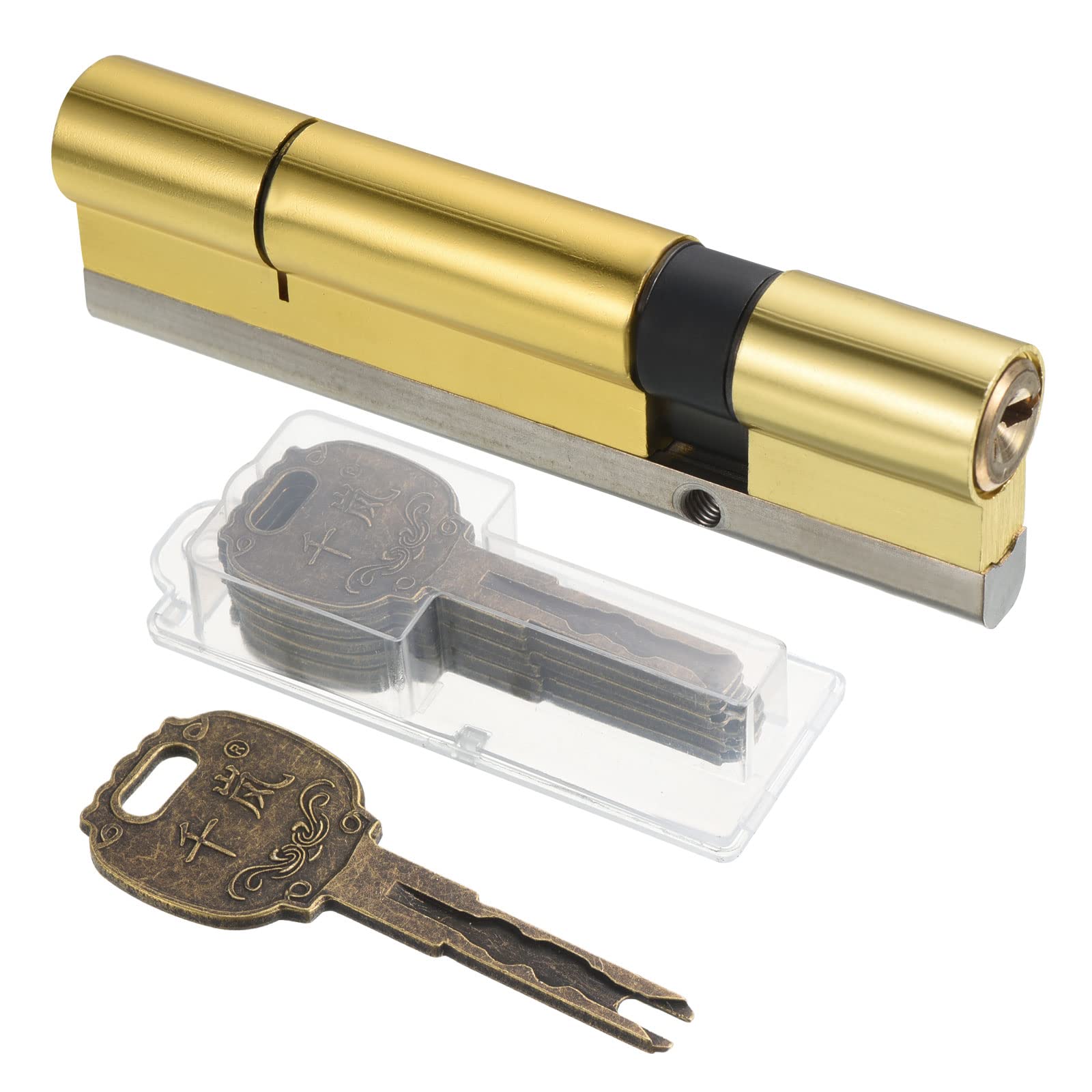 Photo 1 of PATIKIL 32.5/77.5 (110mm Overall) European Double Lock Cylinder, Door Cylinder Lock with 2 Renovation Keys / 6 Owner Keys