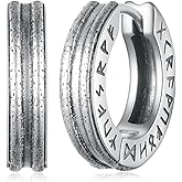 SVODEA Viking Earrings for Men 925 Sterling Silver Mens Hoop Earrings Viking Jewelry Gifts for Men Women
