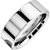 MJ Metals Jewelry Tungsten Ring Flat Pipe Cut For Men/Women Mirror Polished 3, 4, 6, or 8mm Wedding Band