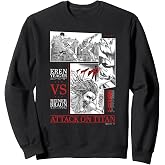 Attack on Titan Eren Yeager vs Reiner Braun Manga Fight Logo Sweatshirt