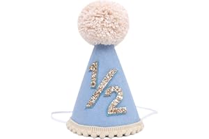 Agvgaza Half Birthday Hat -Baby 1/2 Birthday Cone Hat,Six Months Decorations,Party Hat Outfit for Girls/Boys