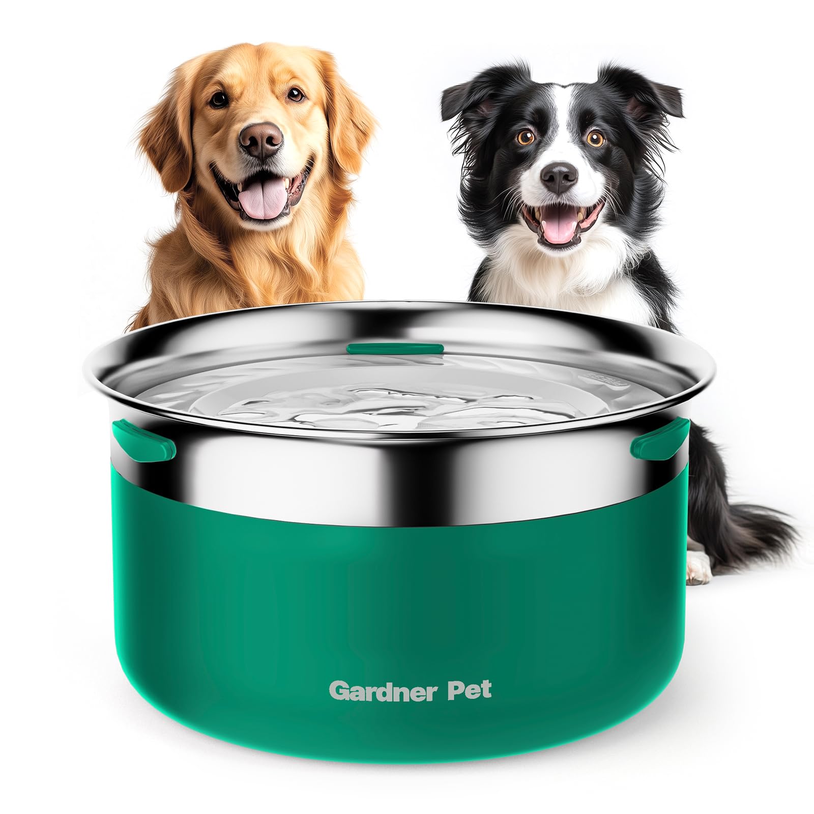 Photo 1 of Gardner Pet Dog Bowls 1 Gallon (3.85L) Stainless Steel No Spill Dog Water Bowl, Slow Water Feeder Metal Bowls, Spill Proof Water Dispenser for Large Dogs, Promotes Healthy Hydration(Green)