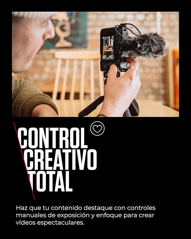 EOS R50 V - (Cuerpo de Cámara) para Vlogging Compatible con Objetivos Canon RF | Creadores de Contenido, Vlogs y Viajes | Conexión por Bluetooth