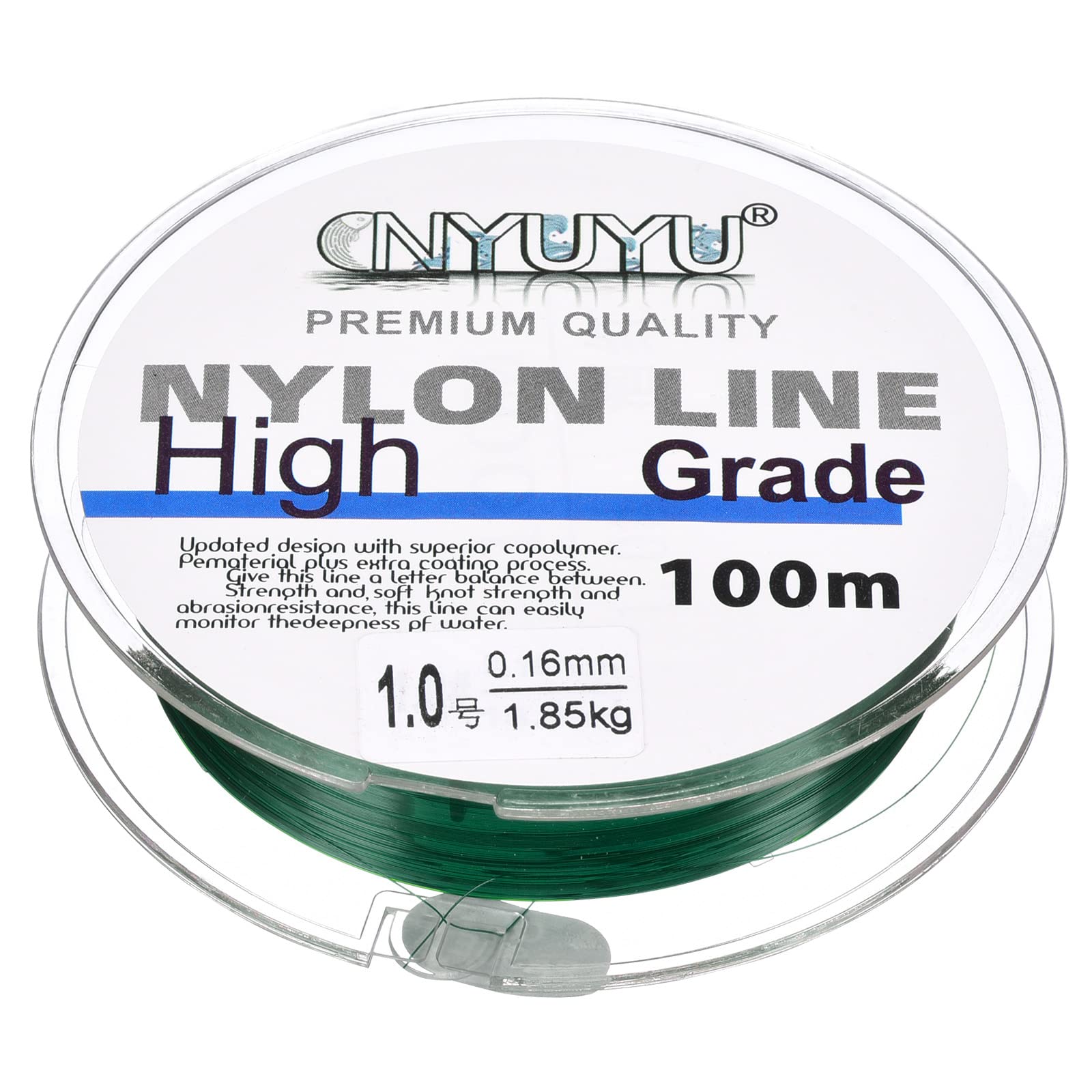 PATIKIL 109Yard/328FT Nylon Fishing Line, 4Lb Monofilament String Wire Fluorocarbon Coated for DIY Craft Hanging Decoration, Dark Green