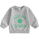 DOSYZTO St Patrick's Day Toddler Baby Boy Girl Outfit Pink Lucky Clover Sweatshirt Top Kids Crewneck Pullovers Shirt Clothes
