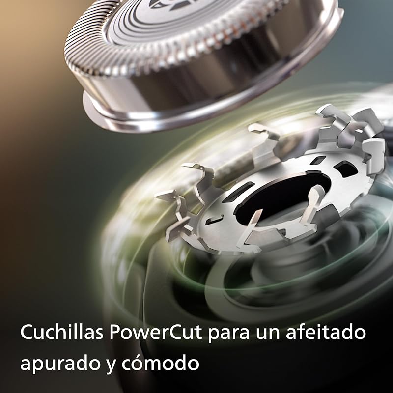 Serie 3000 Afeitadora Eléctrica Hombre, Máquina de Afeitar Barba con Cortapatillas, 27 cuchillas, Cuida la piel, 60min de uso, En Seco y Húmedo, Recargable, Funda, Base Carga, S3342/13, Negro