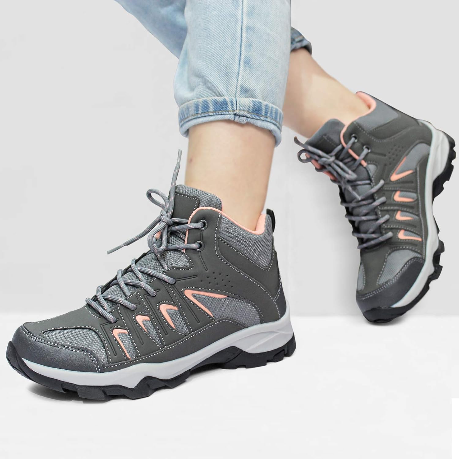  | JABASIC Womens Mid Hiking Boots Lightweight Waterproof Outdoor Trekking Shoes | Hiking Boots
