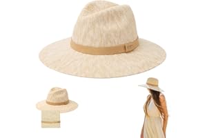 Packable Knit Fedora Hat for Women, Soft Lightweight Breathable Foldable Sun Hat, Travel Beach Summer Fedoras