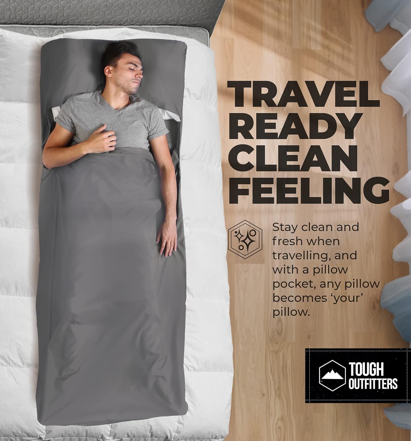 Sleeping Bag Liner - Camping & Travel Sheets for Adult - Sleeping Sack & Sheets for Backpacking, Hotel, Hostels & Traveling - Lightweight Single Sleep Sack - Comfortable Sleep Liners - Gray w/Zipper : Sports & Outdoors