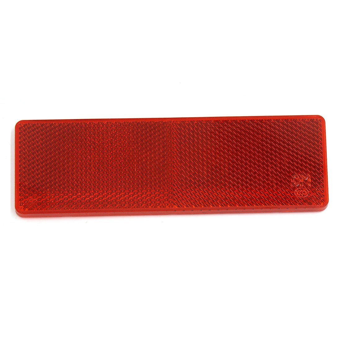 sourcing map Red Sticky Back Rectangular Reflective Warning Plate w/o Holes