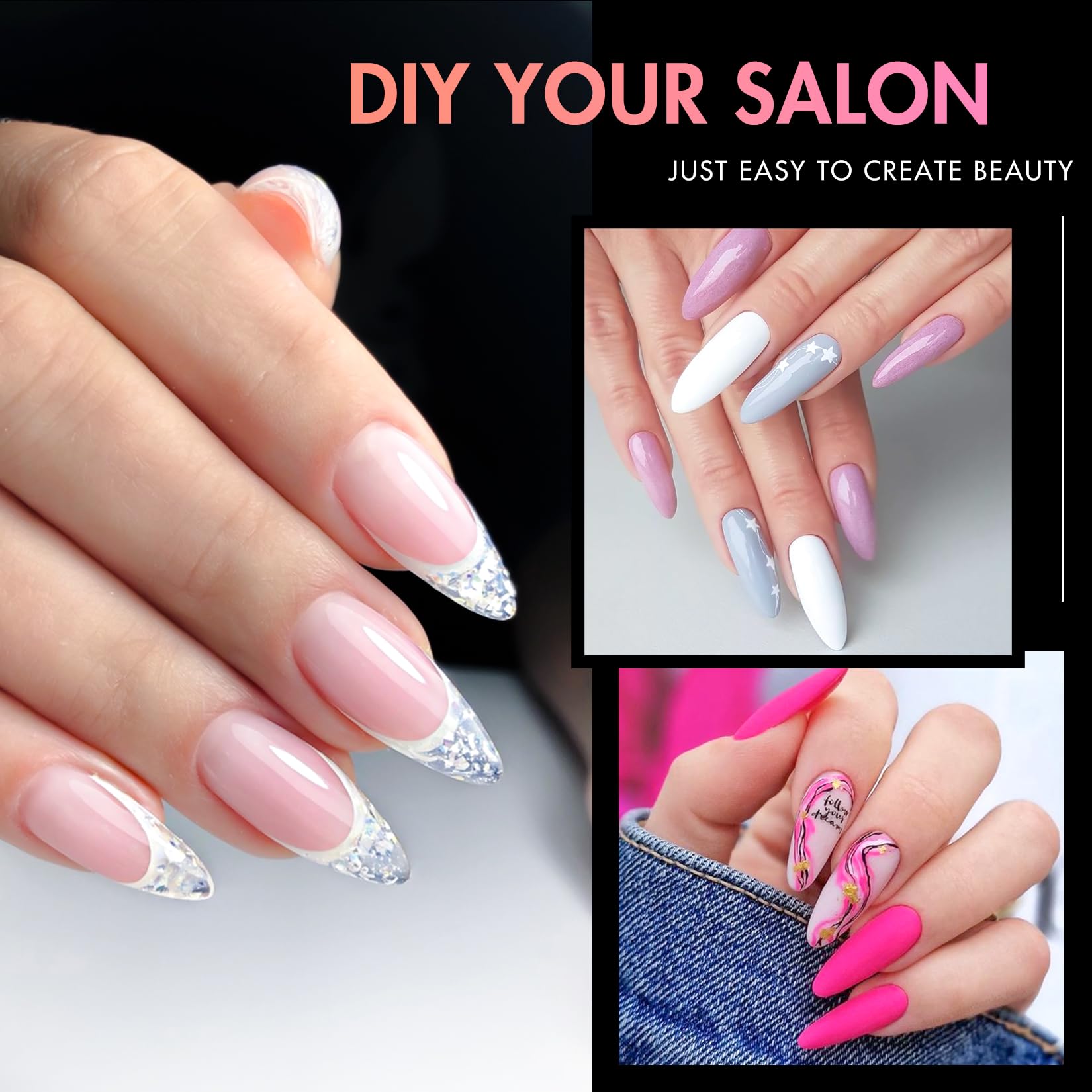 Ranrose Long Almond Nail Tips: 240pcs Nail Tips Full Cover Almond False Nail 12 Sizes Half Matte Pre-shape Acrylic Almond Shaped Press On Nail Tips DIY Nail Salon - Image 7