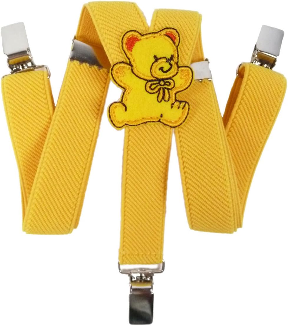 Baby/Childrens Elasticated Clip on Braces/Suspenders with Teddy Bear Design