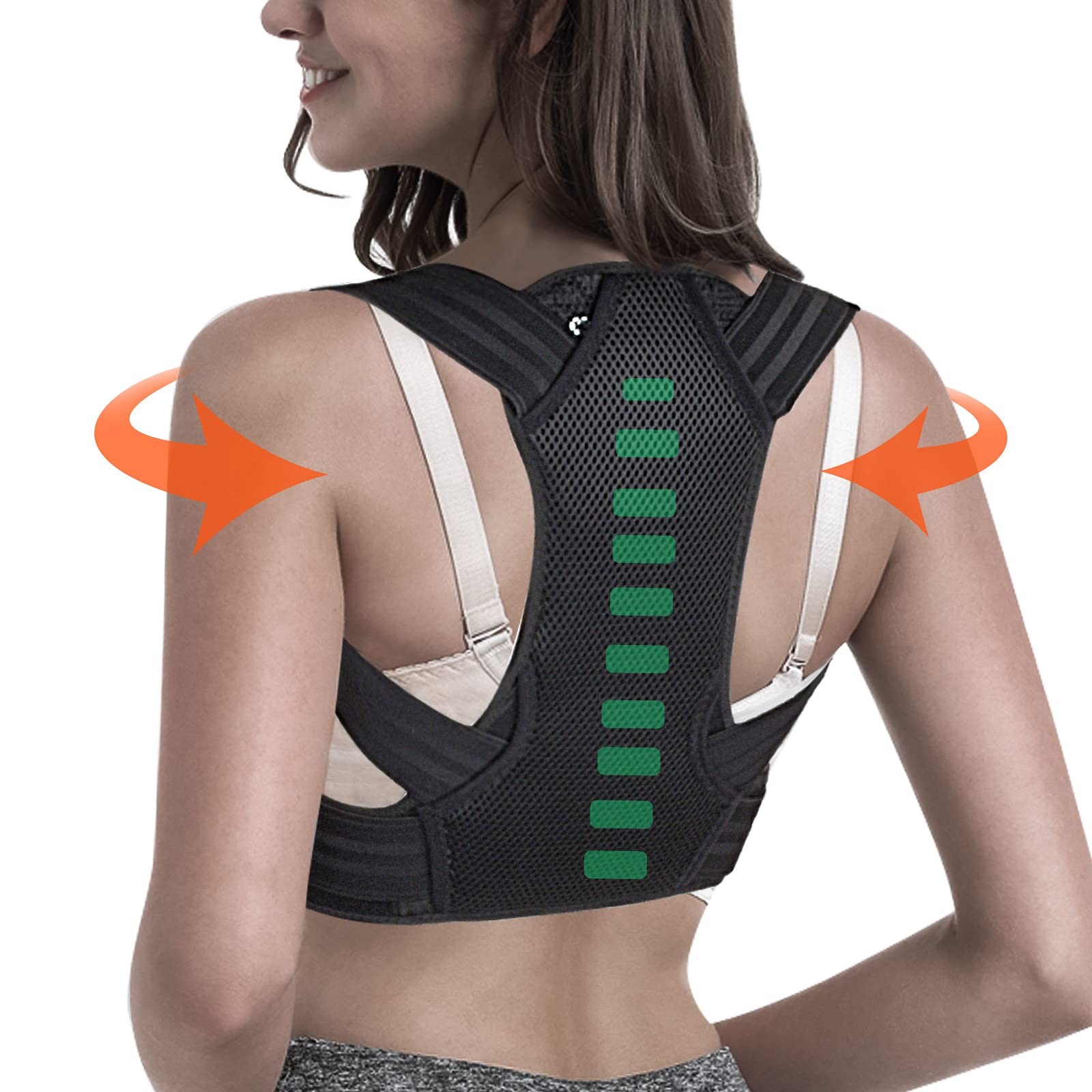 DIANMEI Posture Corrector for Men and Women, Back Brace Adjustable and Breathable for Posture Correction, Neck Brace for Neck & Shoulder Pain Relief and Support XL