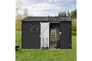 Morhome Outdoor Storage Shed 8 x 6 ft, Utility Tool Shed Metal Storage Garden Shed with Door & Lock for Patio Storage for Backyard Outdoor Patio