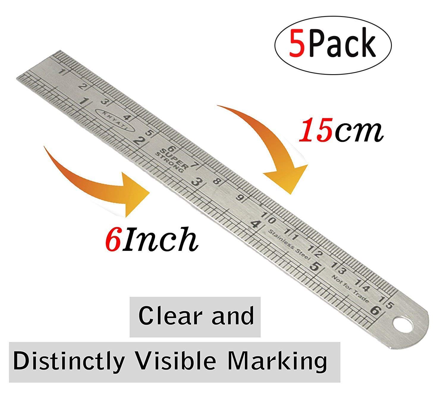 Shuban Stainless Steel Double Side Ruler Scale Measuring Tool for