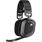 Corsair HS80 RGB Wireless Multiplatform Gaming Headset - Dolby Atmos - Lightweight Comfort Design - Broadcast Quality Microphone - iCUE Compatible - PC, Mac, PS5, PS4 - Black