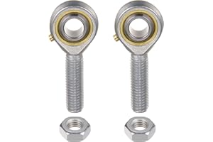 uxcell 2pcs POS10 M10 Male Rod End Bearing M10x1.5 Right Hand Thread, Self-Lubricating Joint Rod Ends, Includes Jam Nut
