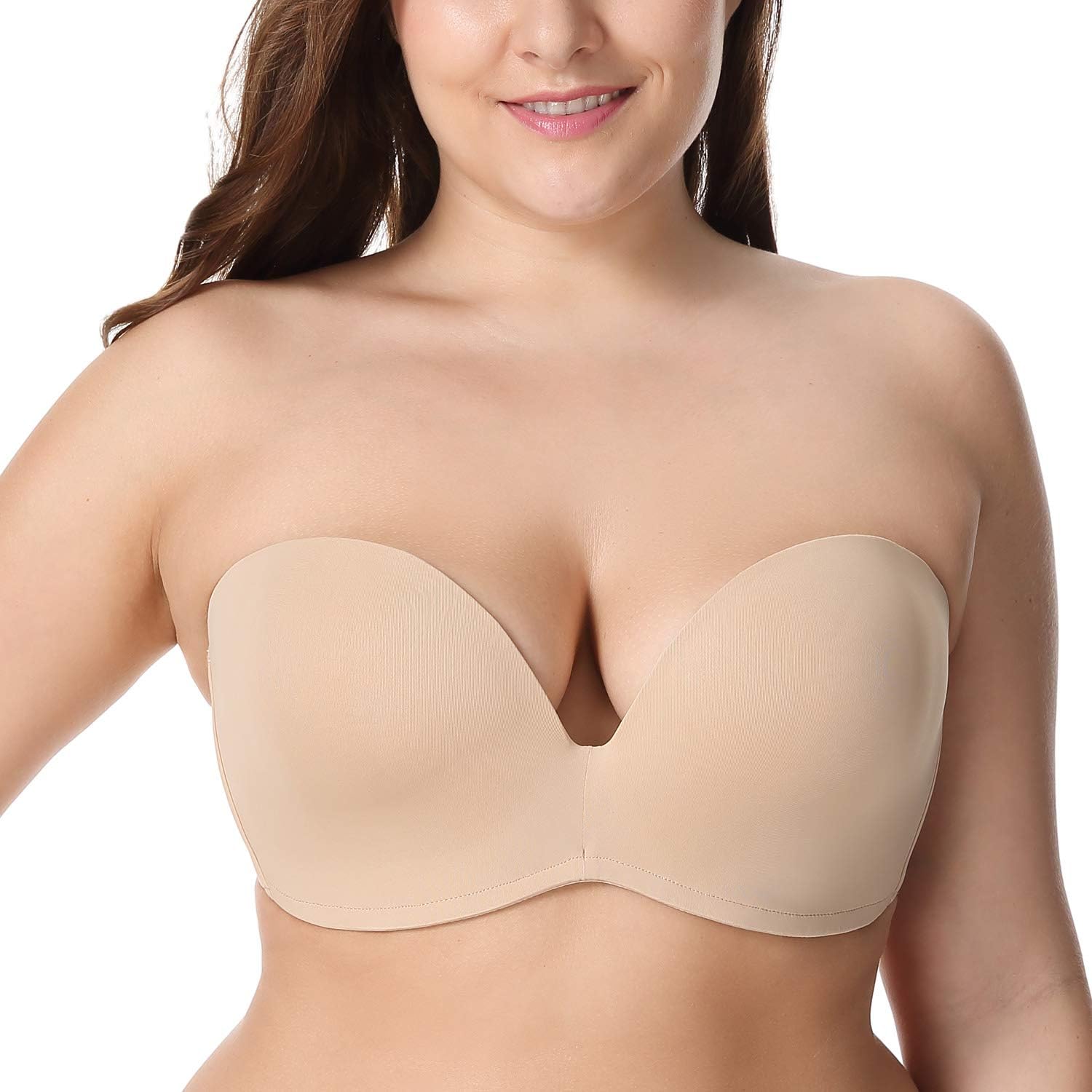 DELIMIRA Women's Slightly Lined Custom Lift Seamless Strapless Bra