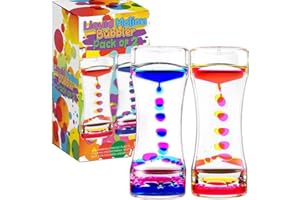 LIVOND Liquid Motion Bubbler Sensory Timer, 2 Minute – Big Calming Sensory Bubble Toy for Kids with Autism ADHD Anxiety or Special Needs (2 Pack)