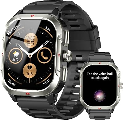 Smartwatch Herren mit GPS,2.06"AMOLED Smart Watch mit Bluetooth-5.4-Anrufe