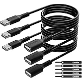 Paquete de 3 cables de extensión USB de 4 pies, adaptador USB 2.0 tipo A macho a hembra, compatible con impresora, teclado, m