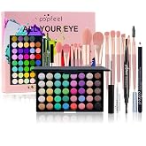 Eye Makeup Kits for Women Girls, Christmas Eye Makeup Set for Beginners | Halloween Makeup for Women, Makeup Essential Bundle Includes Eyebrow Pencil, Eyeliner Pen, Mascara, Eyeshadow Palette,Brushes