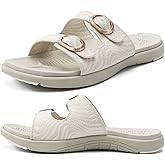 COFACE Womens Sandals Comfortable Orthopedic Orthotic Recovery Ladies Plantar Fasciitis Walking Cushioned Cloud Slip On Slides for Woman