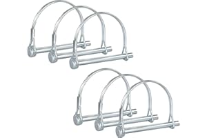 PINAILER Pack of 06 Arch Trailer Pins – 2-3/4" x 1/4" (LxW) – Featuring Trailer Hitch Pins Lock, PTO Pins, Shaft Locking Coupler Pins, Lock Pins for Farm Trailers, Towing, Lawn Equipment and Hitches