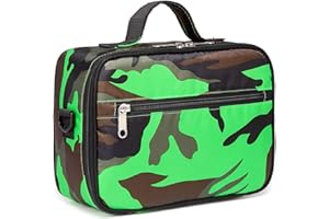 BLUEFAIRY Lunch Box for Boys Kids Insulated Lunch Bag for Middle School Childs for Elementary School Kindergarten Lunch Box for Daycare Lonchera para NiñosBlack Green