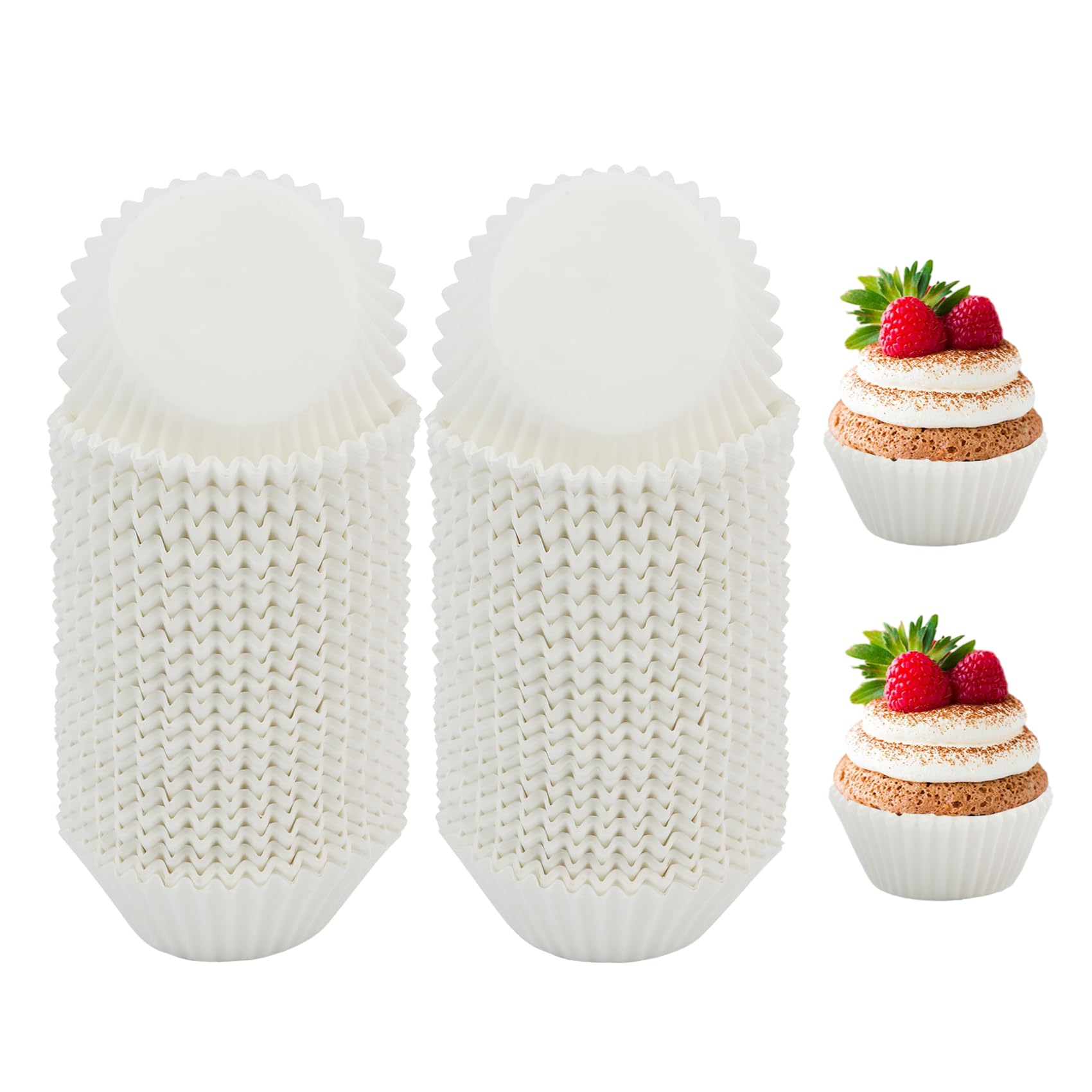 500pcs Mini Cupcake Cases, Muffin Liners, Baking Cups Paper, Cake Cases, White Cupcake Cases, Cupcake Boxes for Baking
